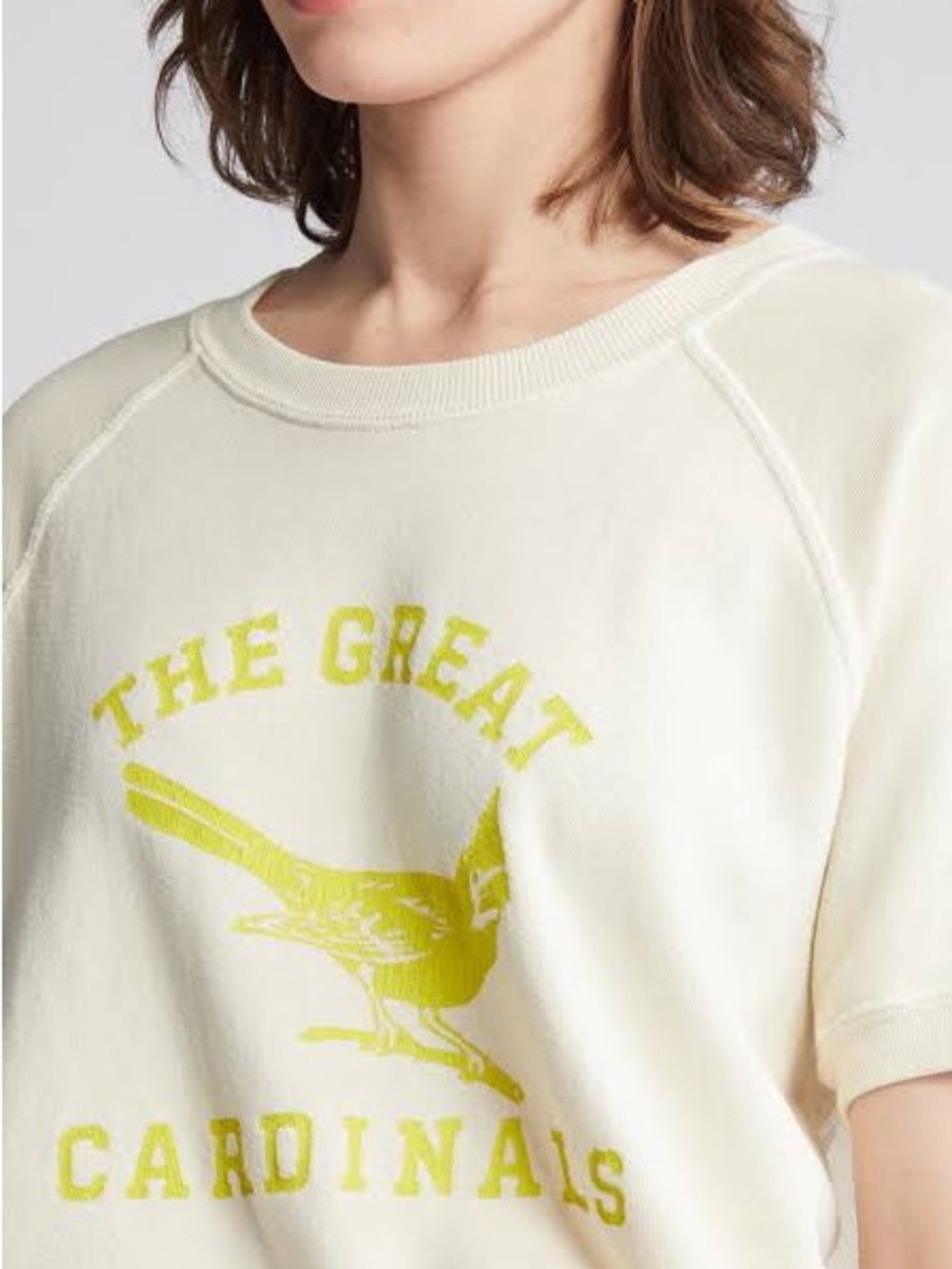 THE GREAT Cardinal Short Sleeve Sweatshirt